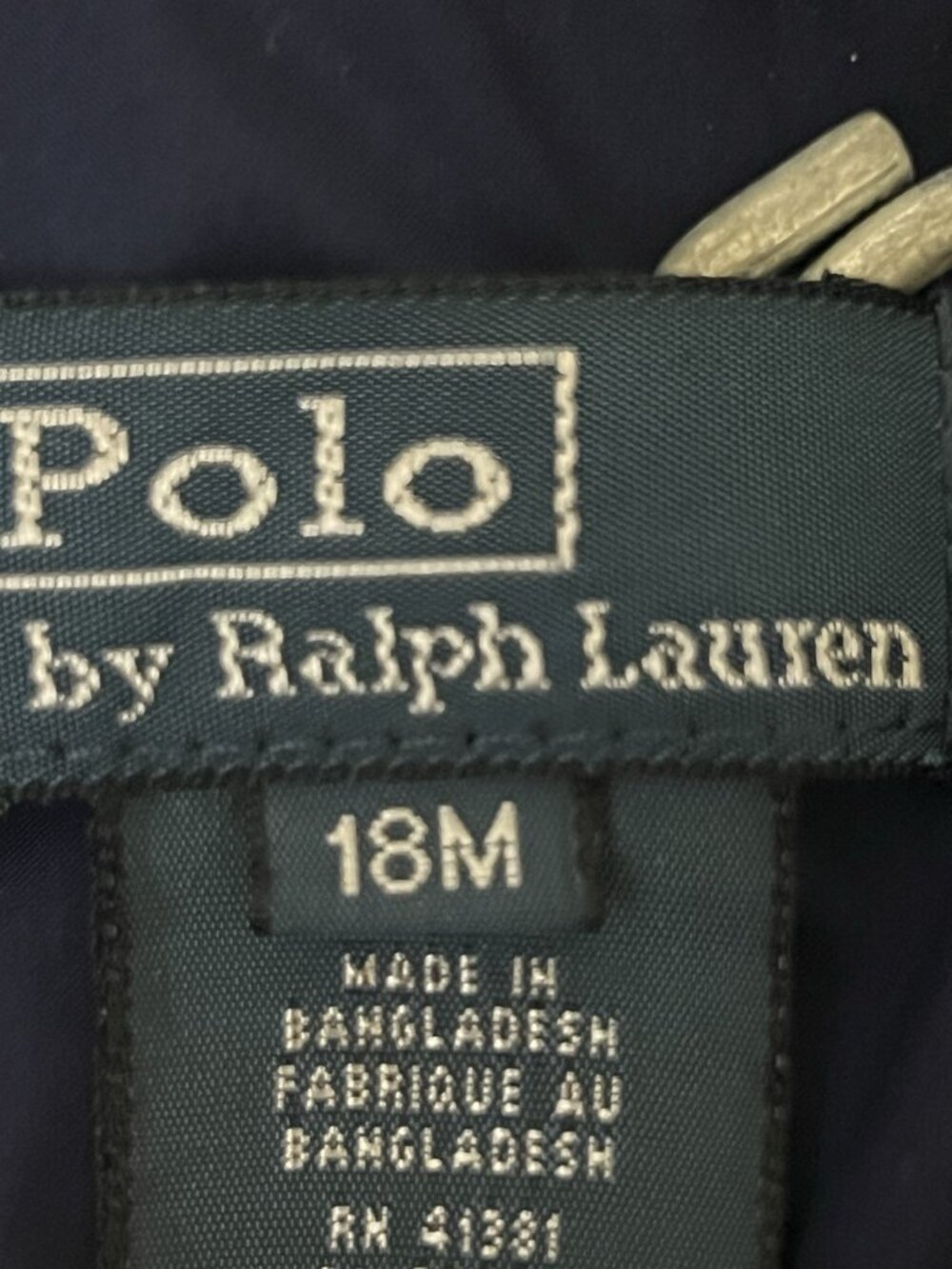 Polo By Ralph Lauren Quilted Navy Lightweight Jacket - Boys Size 18 Mo.    H - Picture 6 of 7